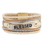 BLESSED Leather Magnetic Bracelets B3548