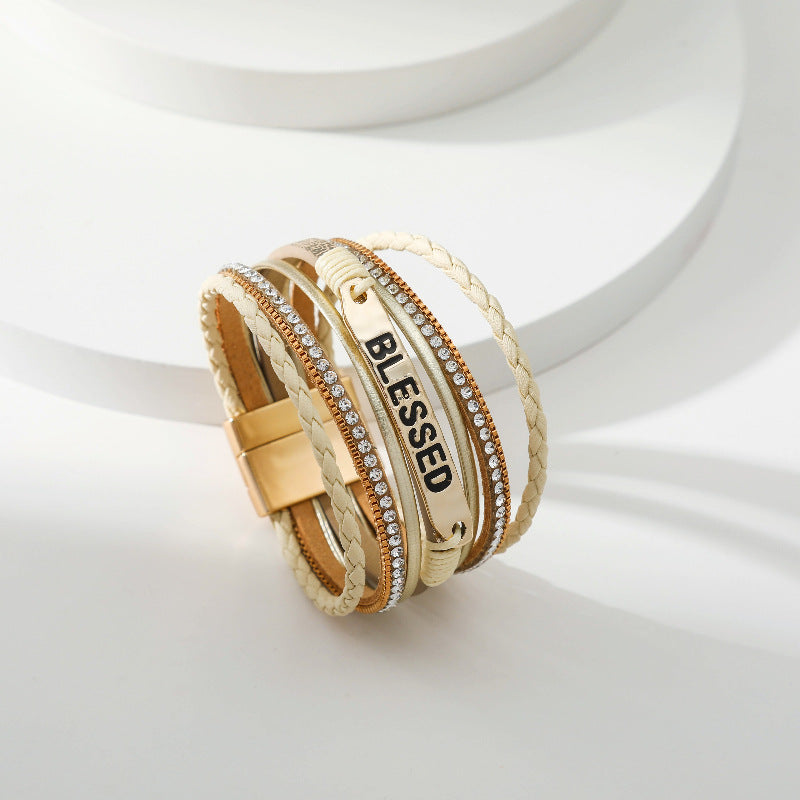 BLESSED Leather Magnetic Bracelets B3548