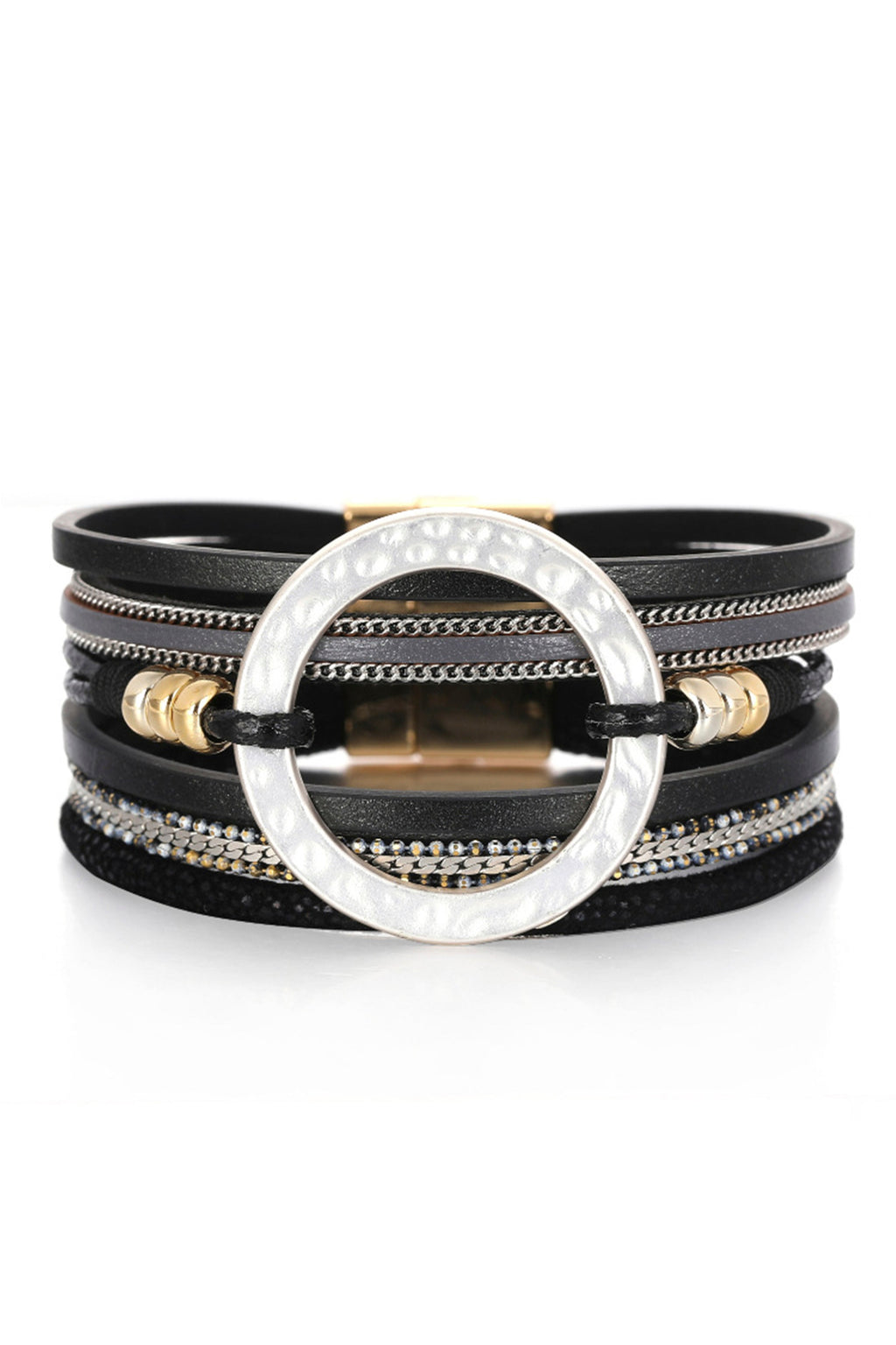 Circle Leather Magnetic Bracelets B3586