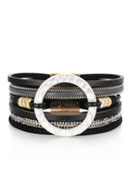 Circle Leather Magnetic Bracelets B3586