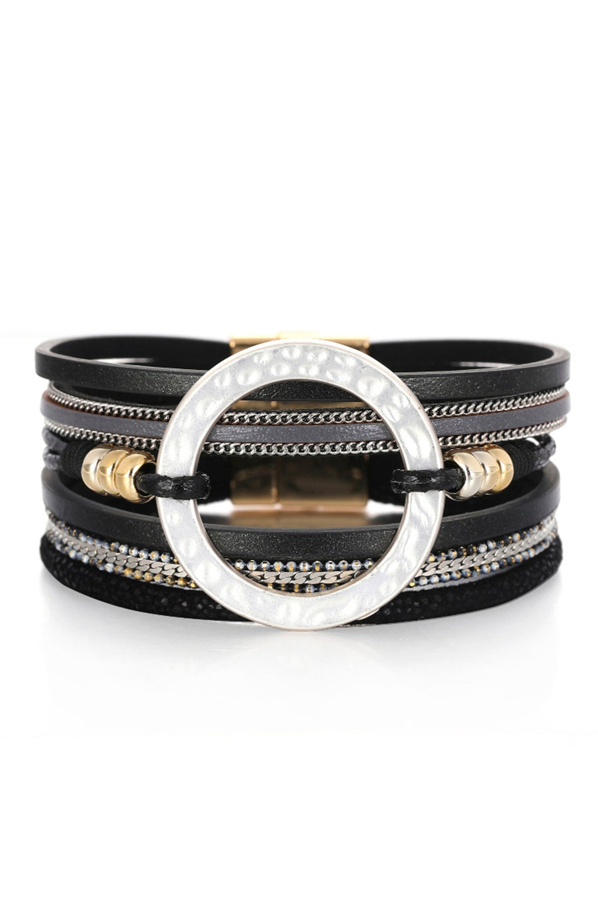 Circle Leather Magnetic Bracelets B3586