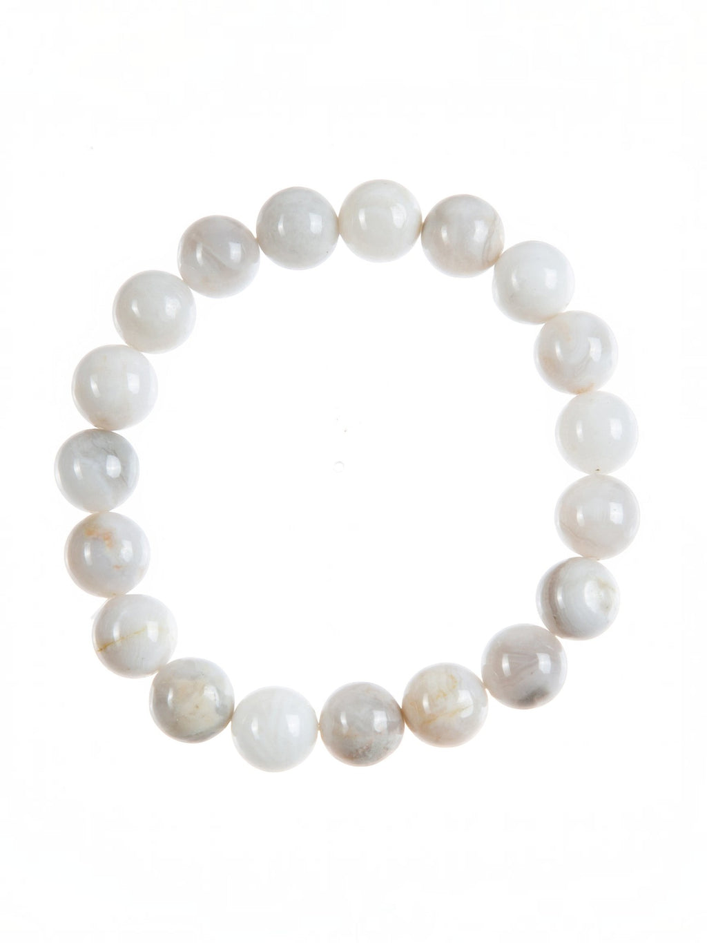 White Crazy Agate Stone Stretch Bracelet B3590-10MM