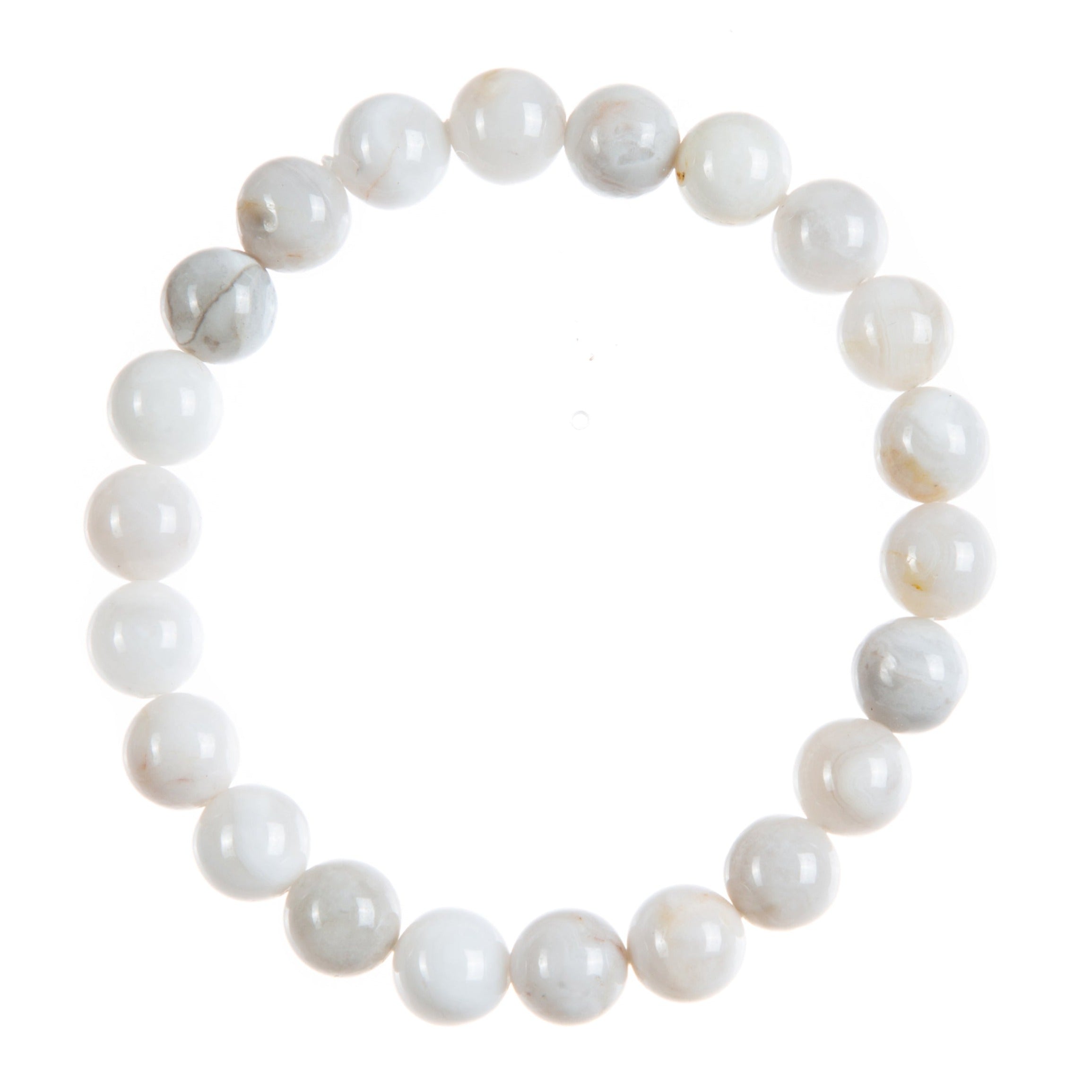White Crazy Agate Stone Stretch Bracelet B3590-10MM