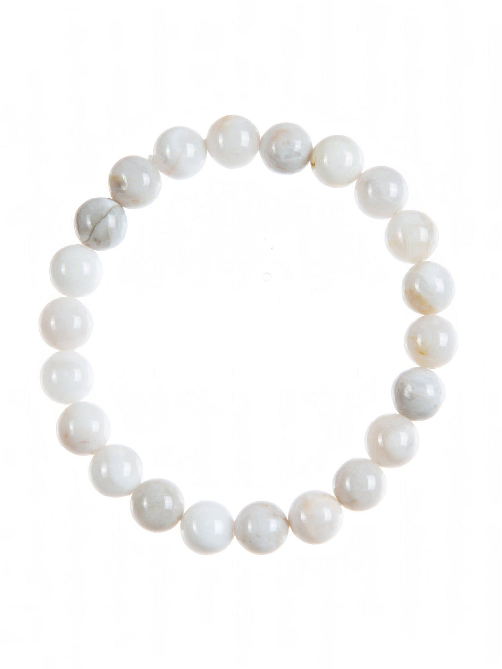 White Crazy Agate Stone Stretch Bracelet B3590-10MM