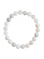 White Crazy Agate Stone Stretch Bracelet B3590-10MM