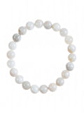 White Crazy Agate Stone Stretch Bracelet B3590-8MM