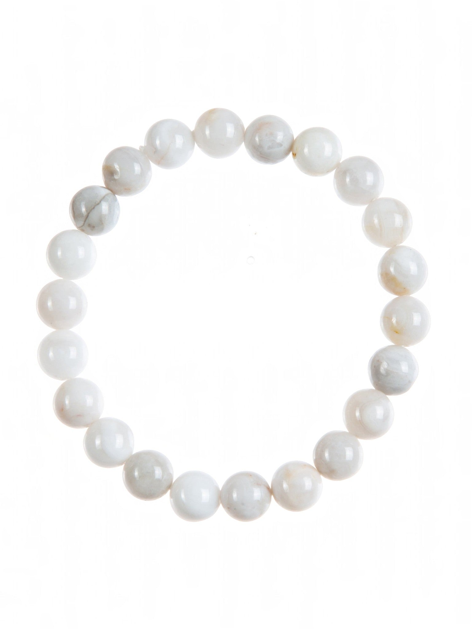 White Crazy Agate Stone Stretch Bracelet B3590-8MM