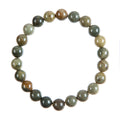 Silver Leaf Jasper Stone Stretch Bracelet B3591-6MM