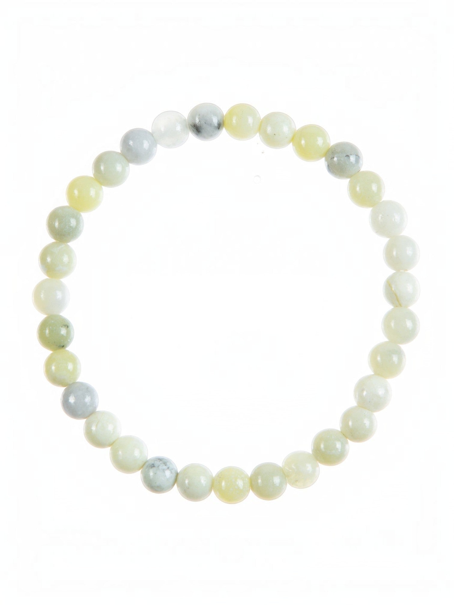 Cyan Jade Stone Stretch Bracelet B3593-6MM