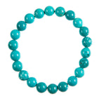 Teal Cracked Turquoise Stone Stretch Bracelet B3598-6MM