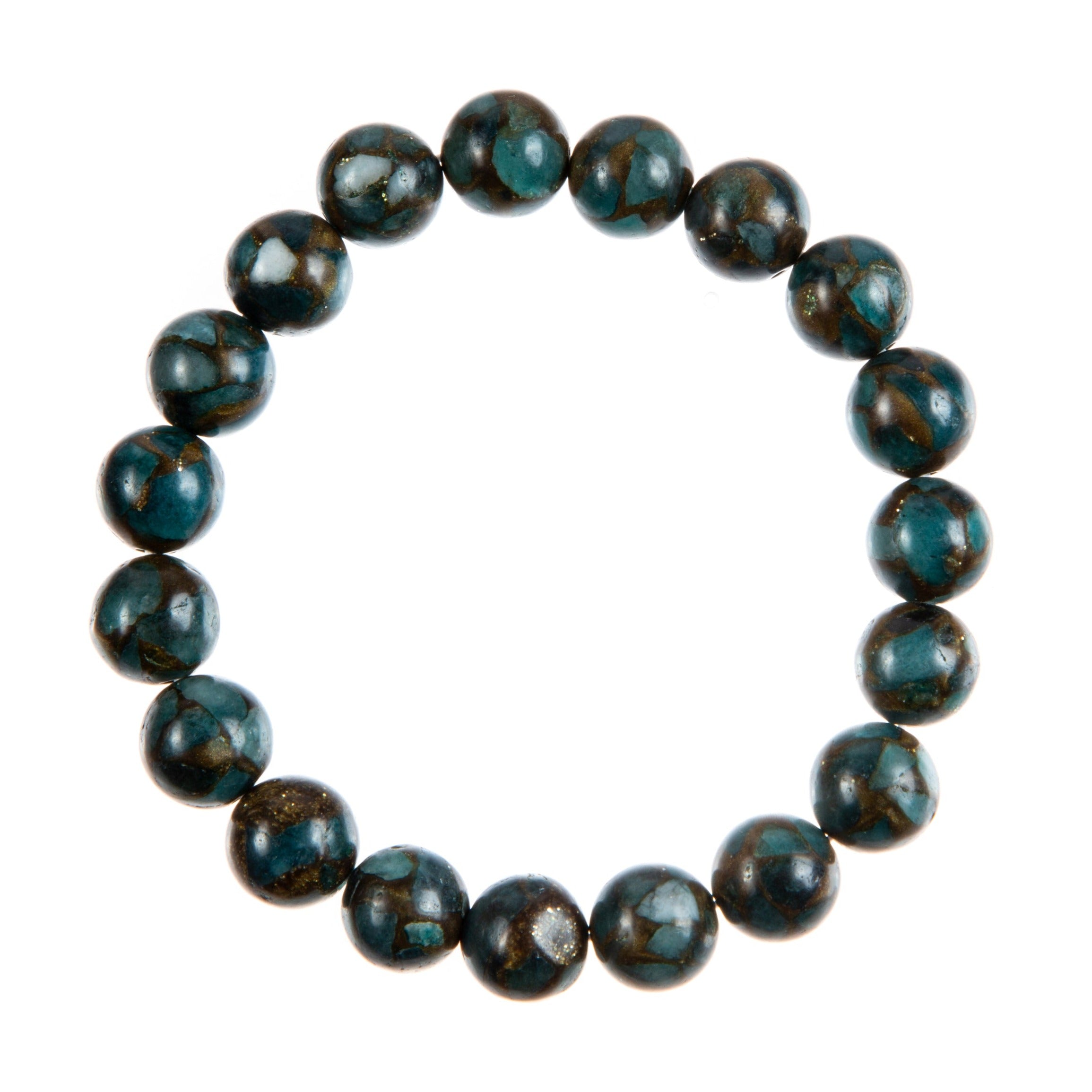 Blue Cloisonne Stone Stretch Stretch Bracelet B3599-6MM