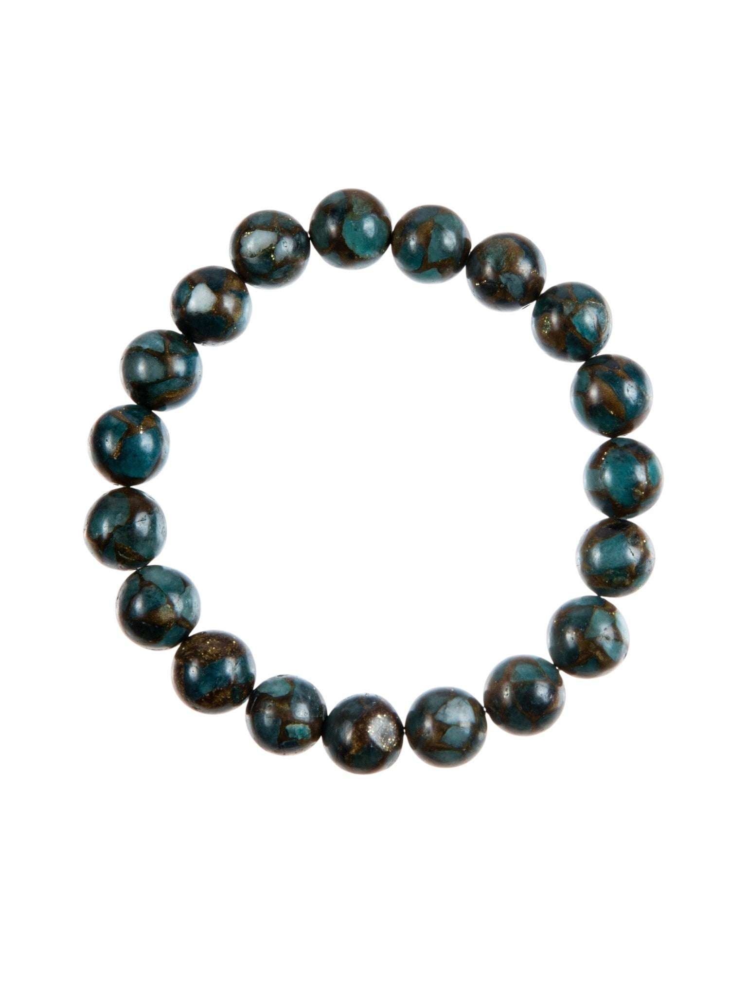 Blue Cloisonne Stone Stretch Stretch Bracelet B3599-6MM