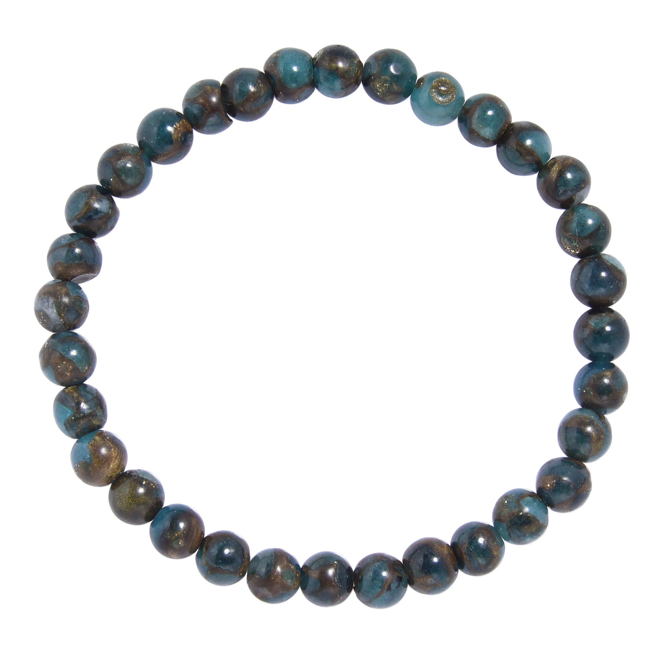 Blue Cloisonne Stone Stretch Stretch Bracelet B3599-6MM