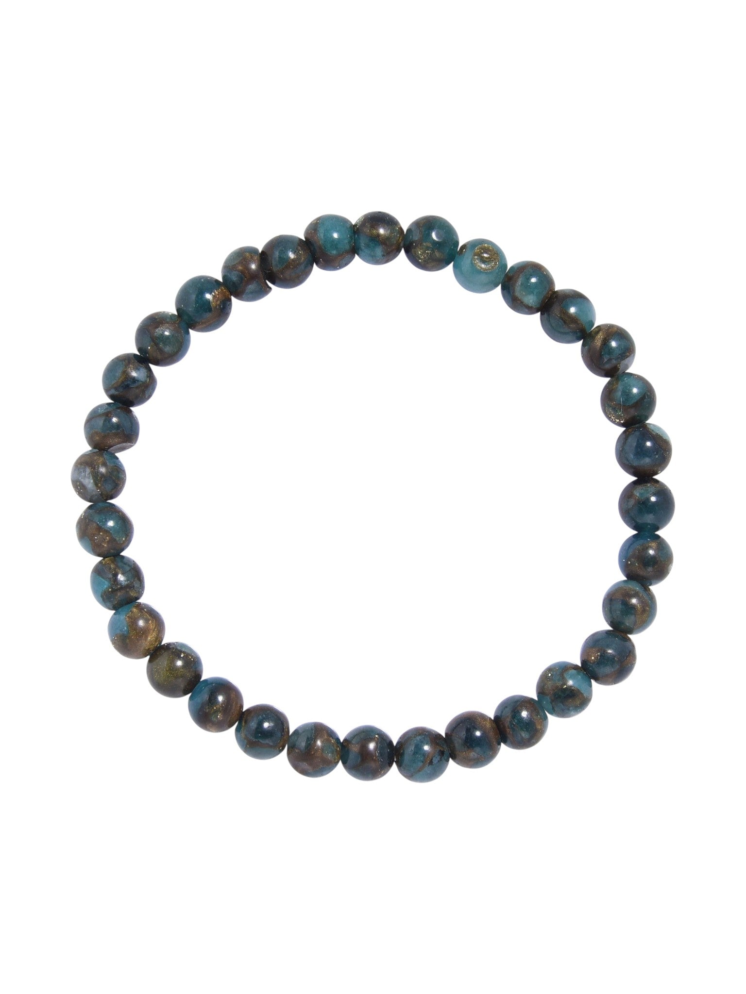Blue Cloisonne Stone Stretch Stretch Bracelet B3599-6MM