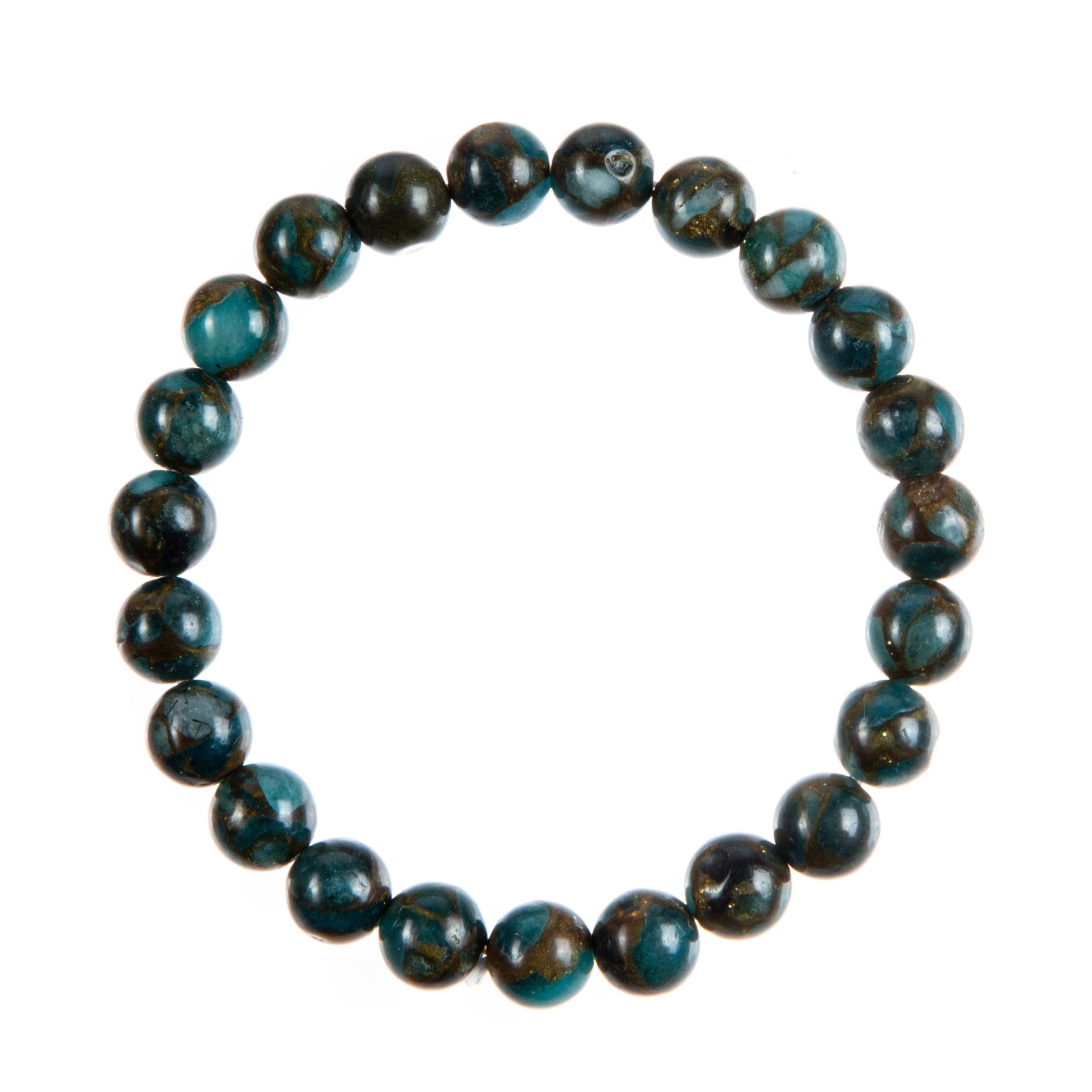 Blue Cloisonne Stone Stretch Bracelet B3599-8MM