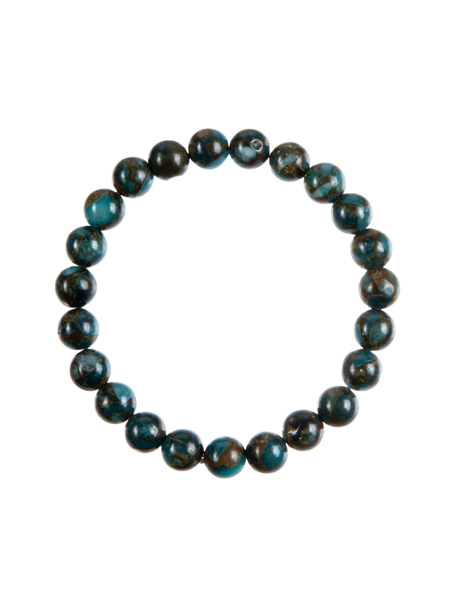 Blue Cloisonne Stone Stretch Stretch Bracelet B3599-6MM