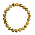 Yellow Black Granite Stone Stretch Bracelet B3601-8MM