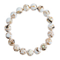 White Shell Turquoise Stone Stretch Bracelet B3602-10MM