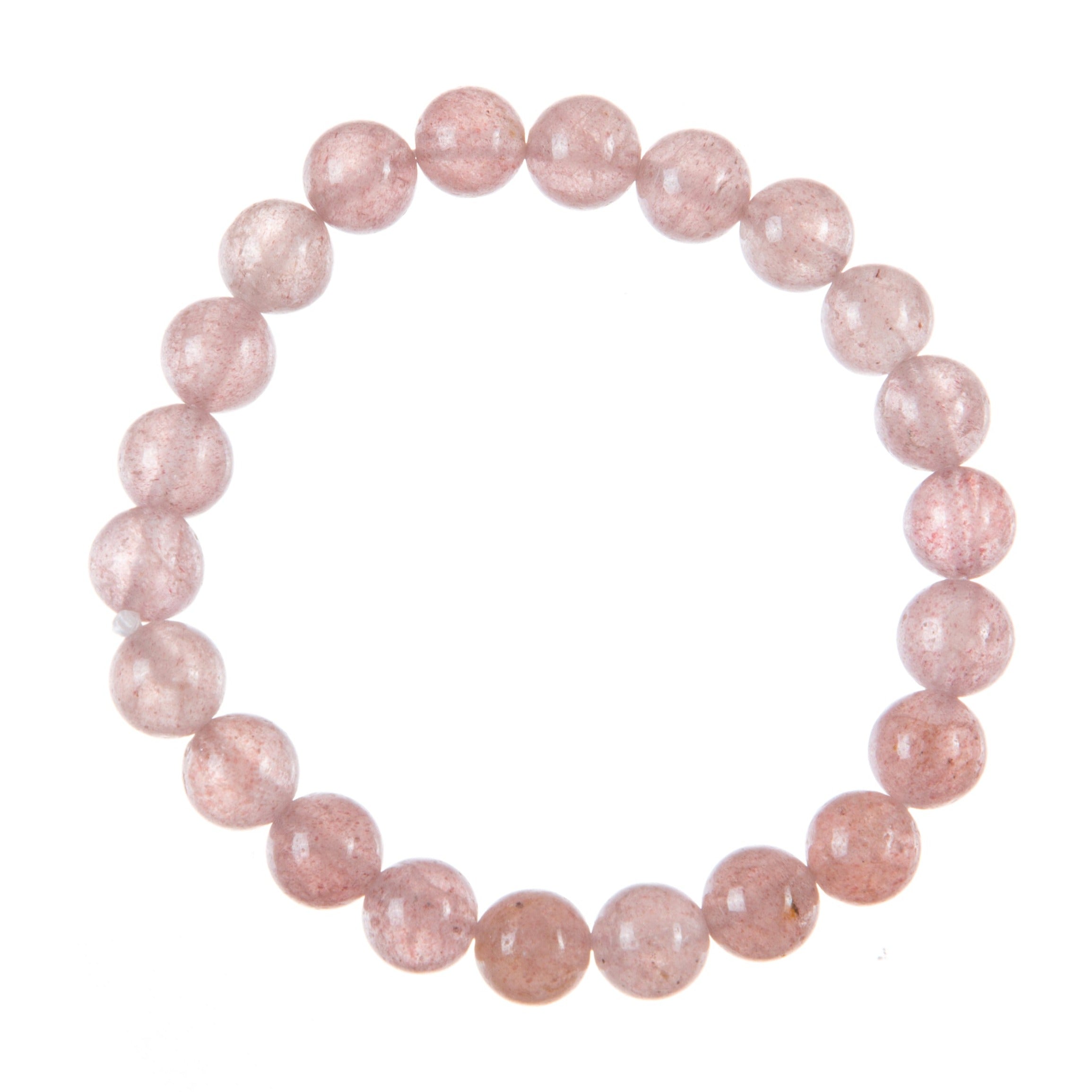 Strawberry Quartz Stone Stretch Bracelet B3621-8MM