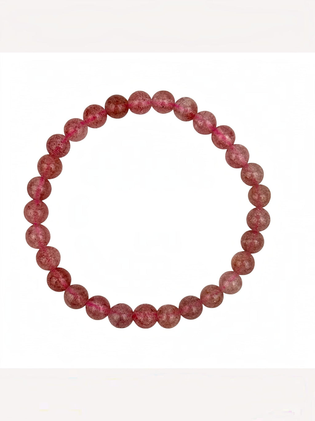 Strawberry Quartz Stone Stretch Bracelet B3621-6MM