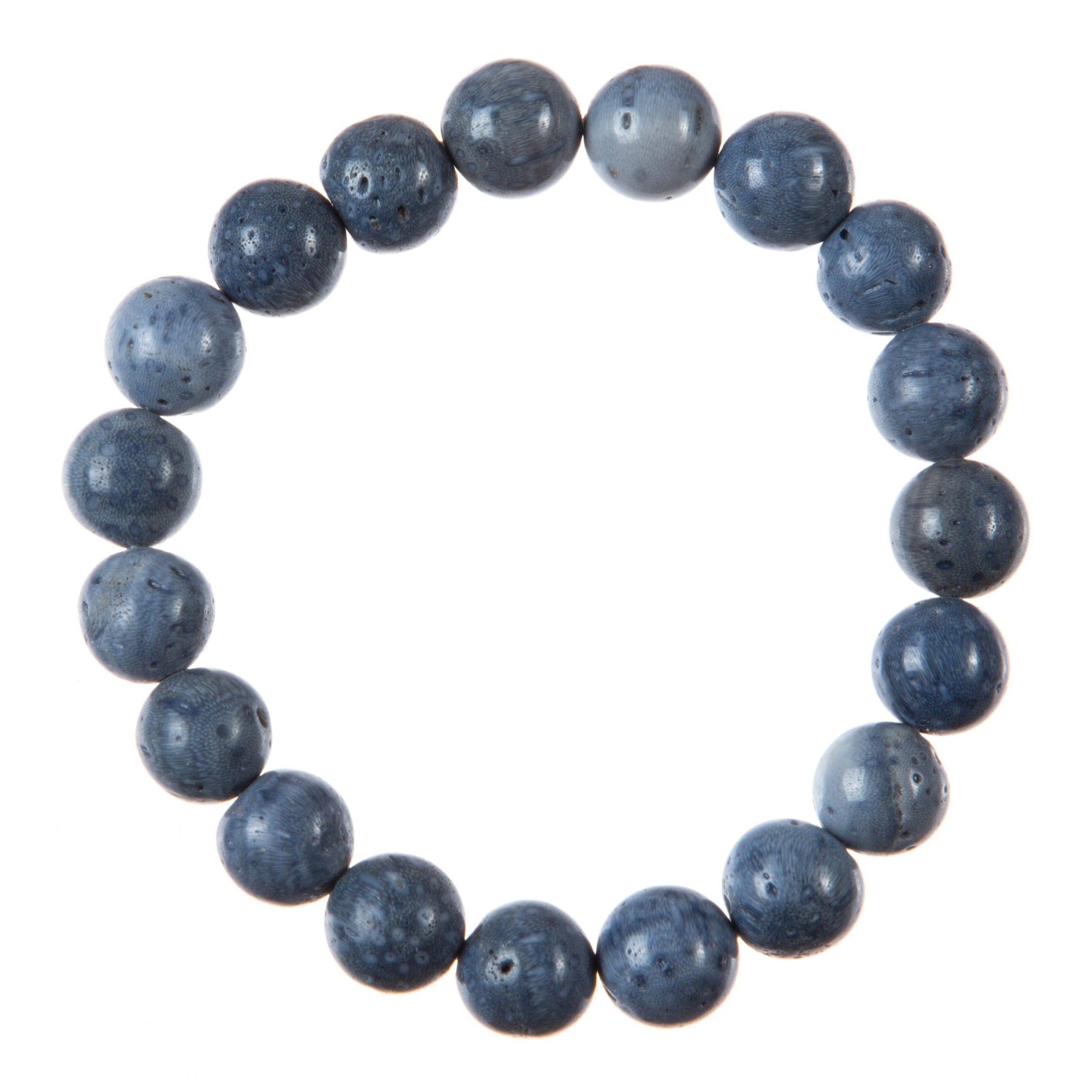 Blue Coral Stone Stretch Bracelet B3624-10MM