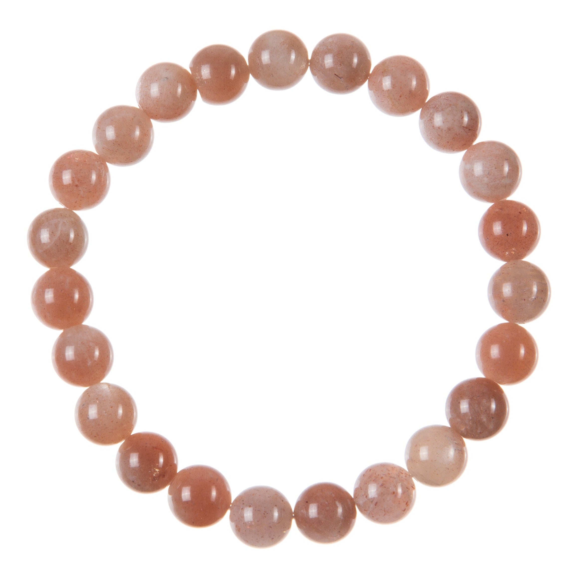 Sunstone Bead Stretch Bracelet B3628-8MM