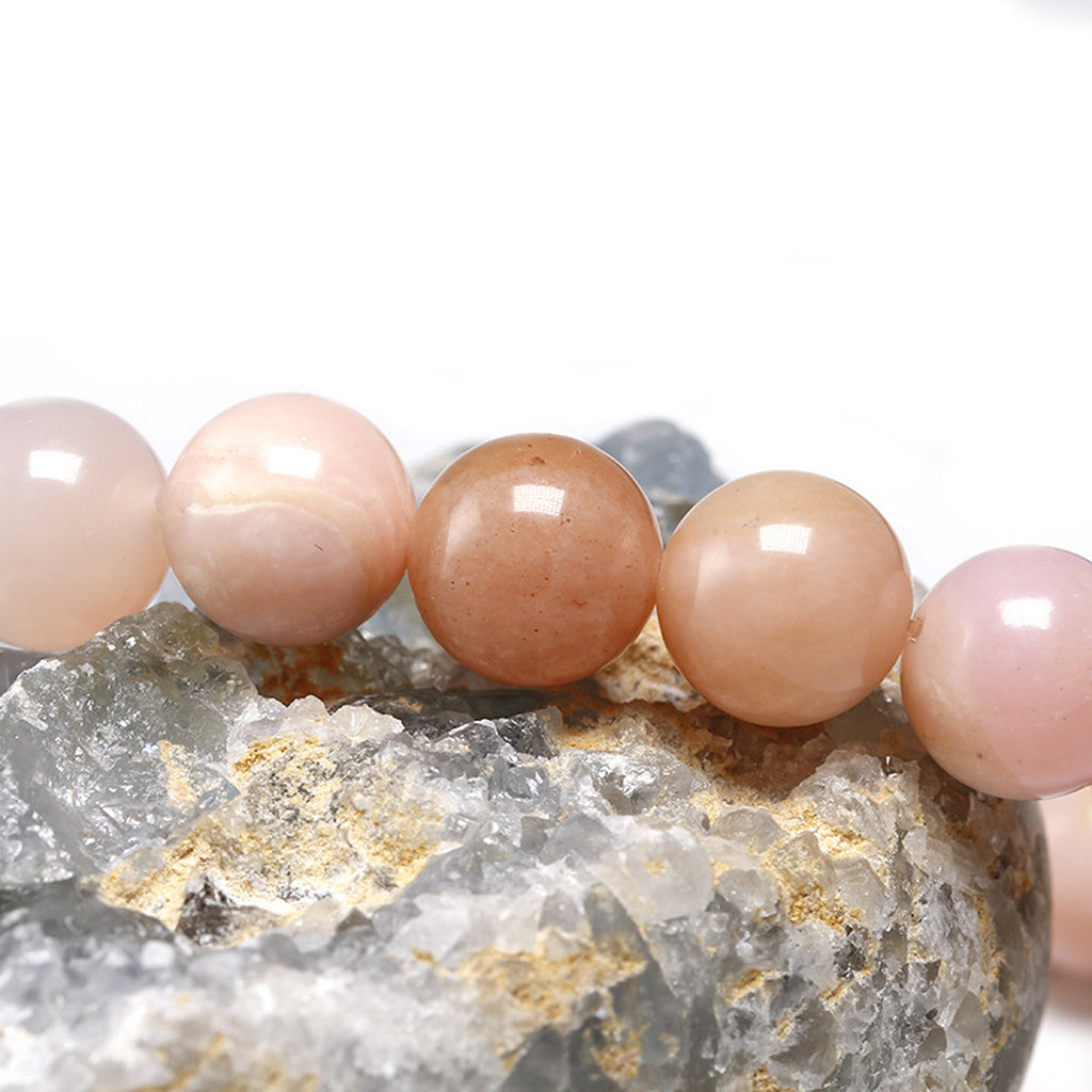 Pink Opal Stone Stretch Bracelet B3713-10MM