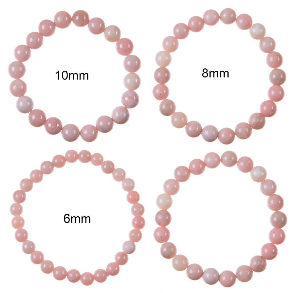 Pink Opal Stone Stretch Bracelet B3713-10MM