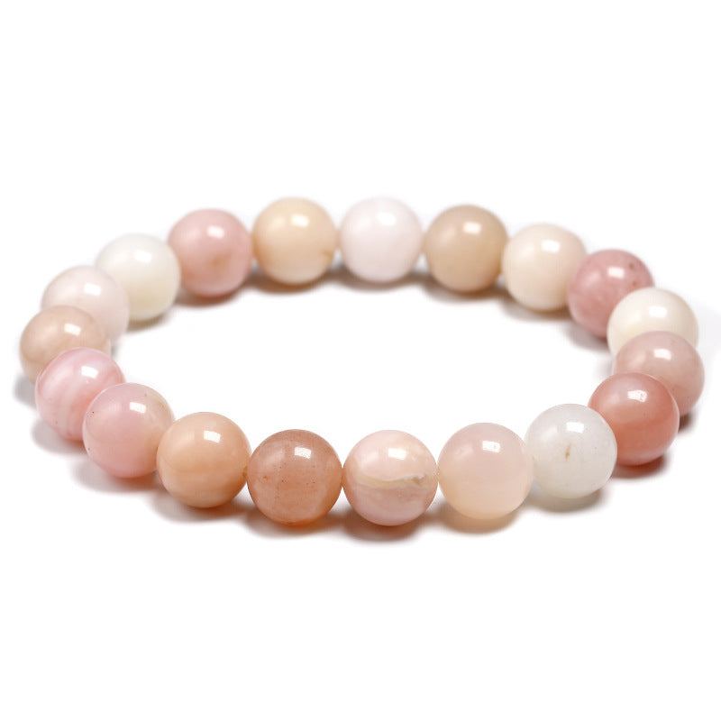Pink Opal Stone Stretch Bracelet B3713-10MM