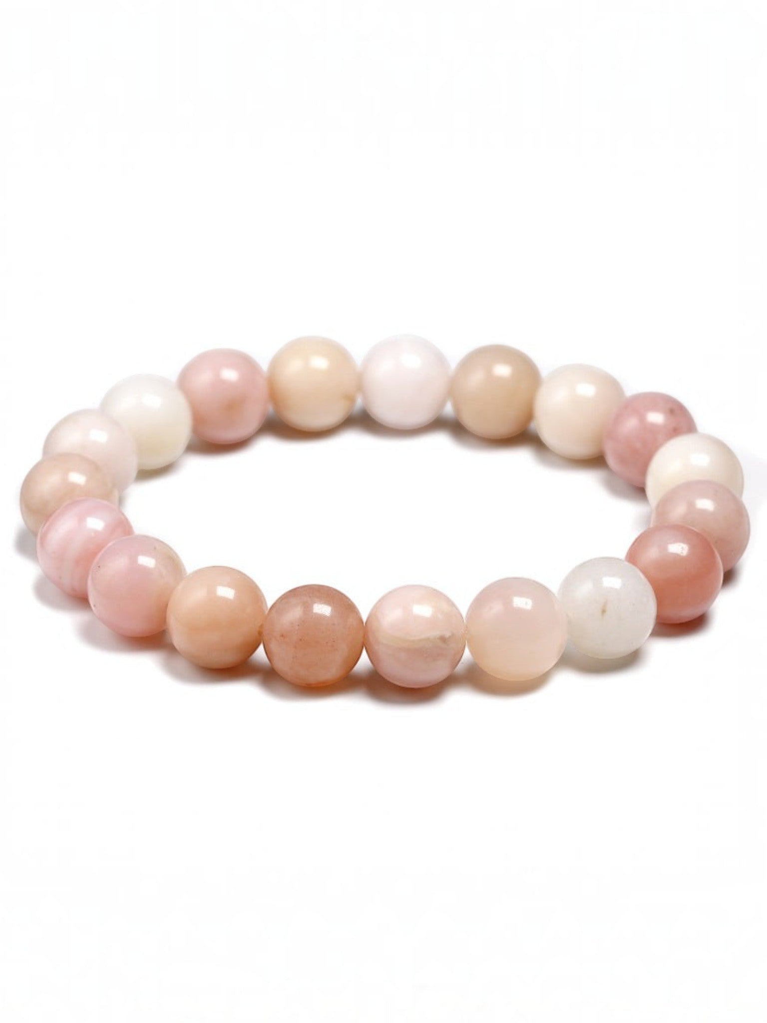 Pink Opal Stone Stretch Bracelet B3713-10MM