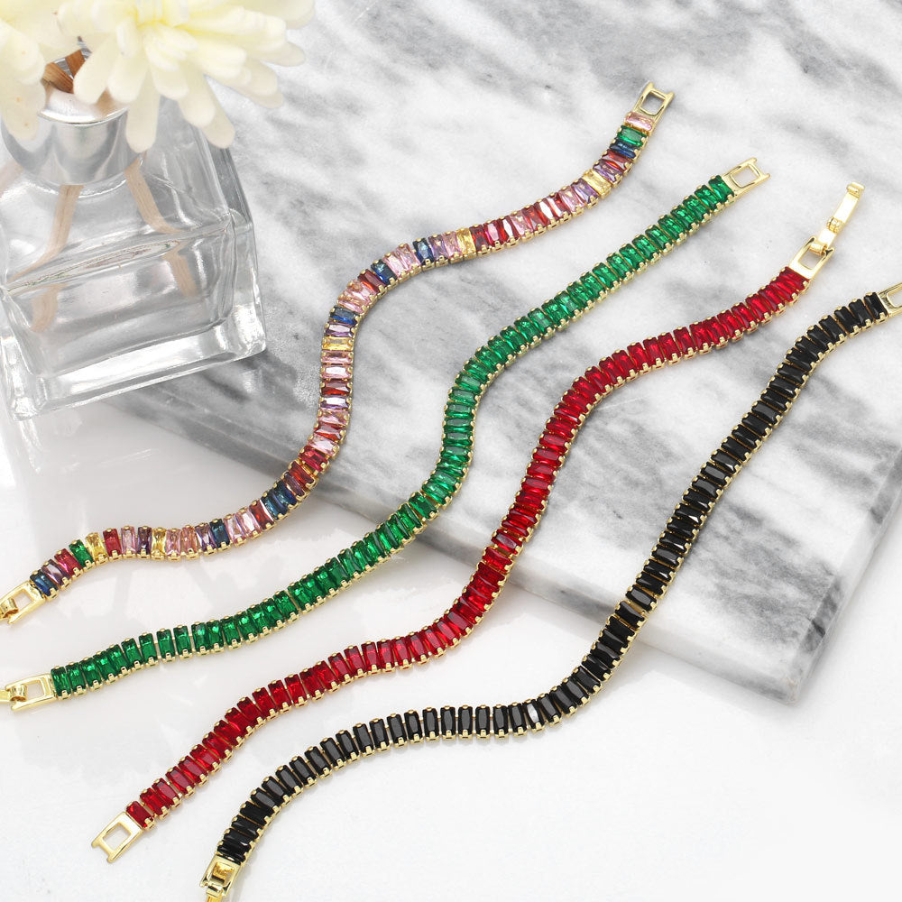 Cubic Zirconia Chain Bracelet B3731