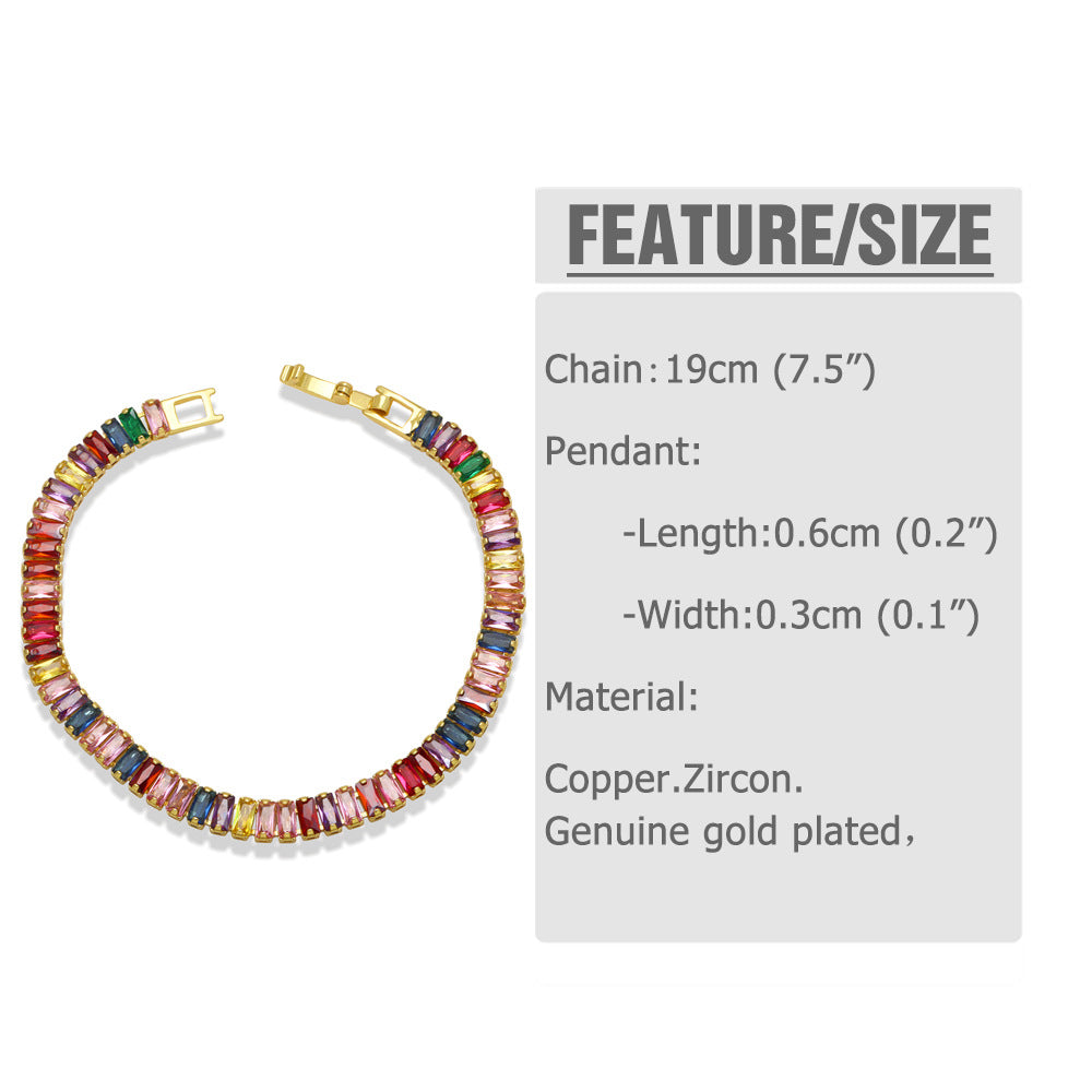 Cubic Zirconia Chain Bracelet B3731