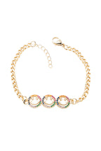 Smile Face Cubic Zirconia Chain Bracelet B3799