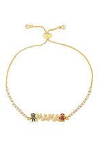 MAMA Cubic Zirconia Chain Bracelet B3815