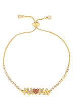 MAMA Cubic Zirconia Chain Bracelet B3817