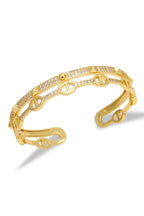Evil Eye Cubic Zirconia Cuff Bracelet B3843