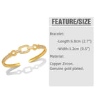 Geometry Hoop Cubic Zirconia Cuff Bracelet B3846
