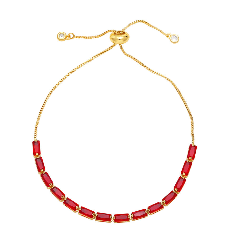 Cubic Zirconia Chain Bracelet B3848