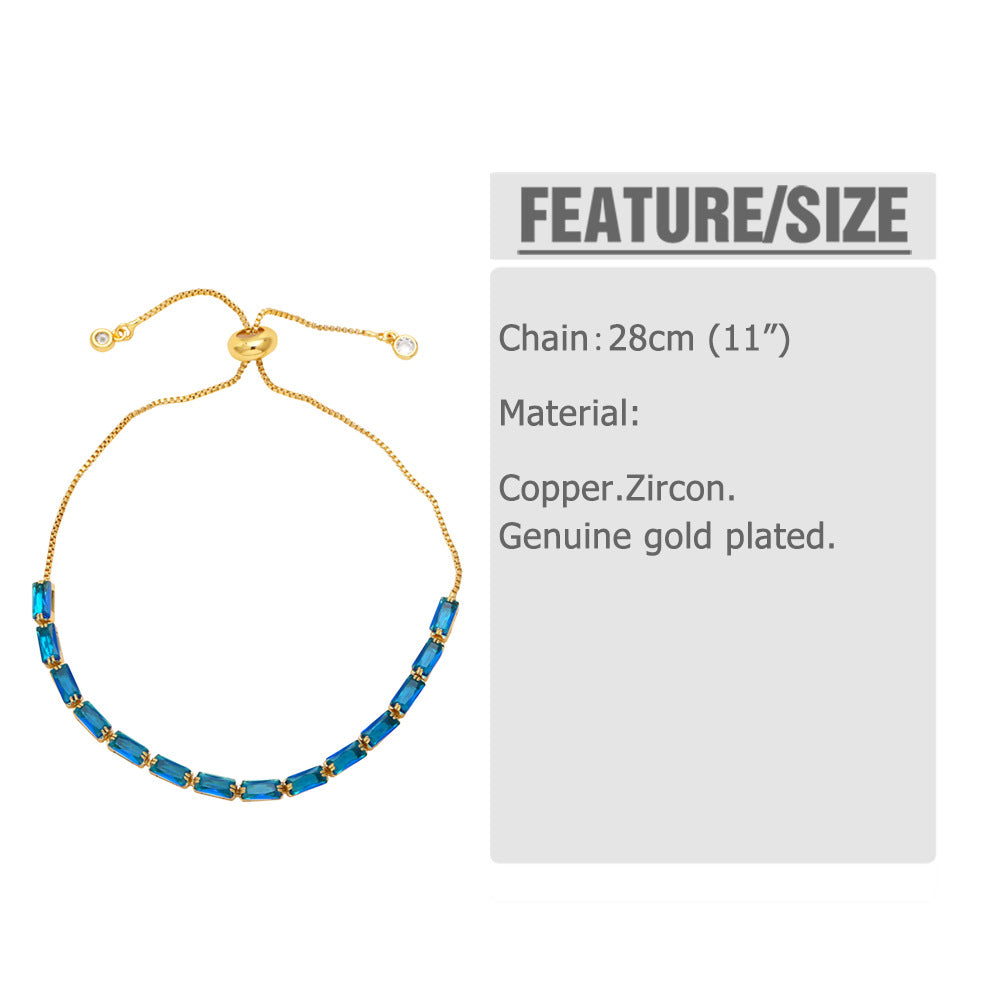 Cubic Zirconia Chain Bracelet B3848