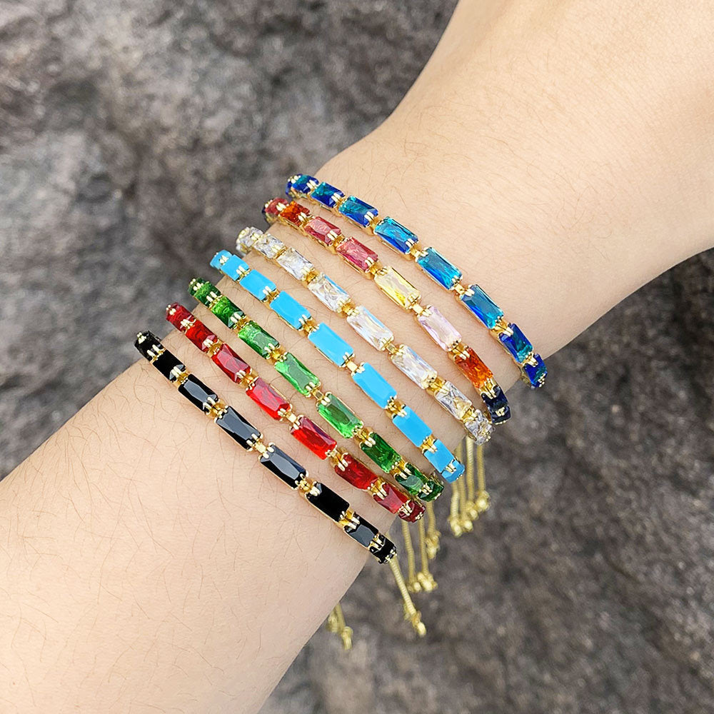 Cubic Zirconia Chain Bracelet B3848