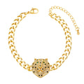 Leopard Head Cubic Zirconia Chain Bracelet B3852