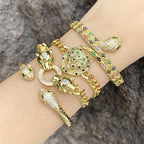Leopard Head Cubic Zirconia Chain Bracelet B3852