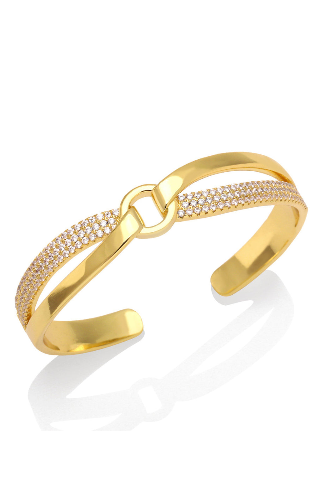 Cross Cubic Zirconia Cuff Bracelet B3858