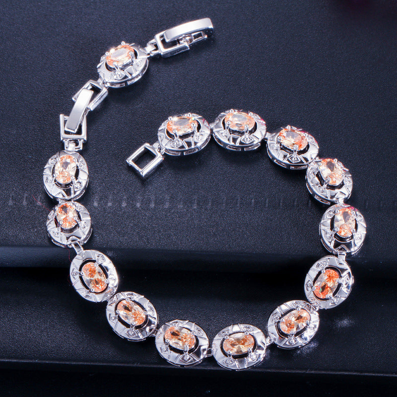 Cubic Zirconia Chain Bracelet B3868