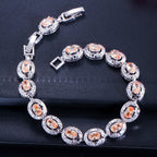 Cubic Zirconia Chain Bracelet B3868