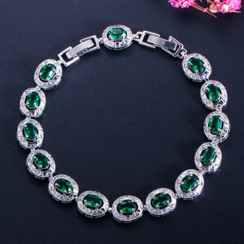 Cubic Zirconia Chain Bracelet B3868
