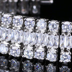 Three-layer Cubic Zirconia Chain Bracelet B3870