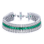 Three-layer Cubic Zirconia Chain Bracelet B3870