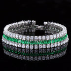 Three-layer Cubic Zirconia Chain Bracelet B3870