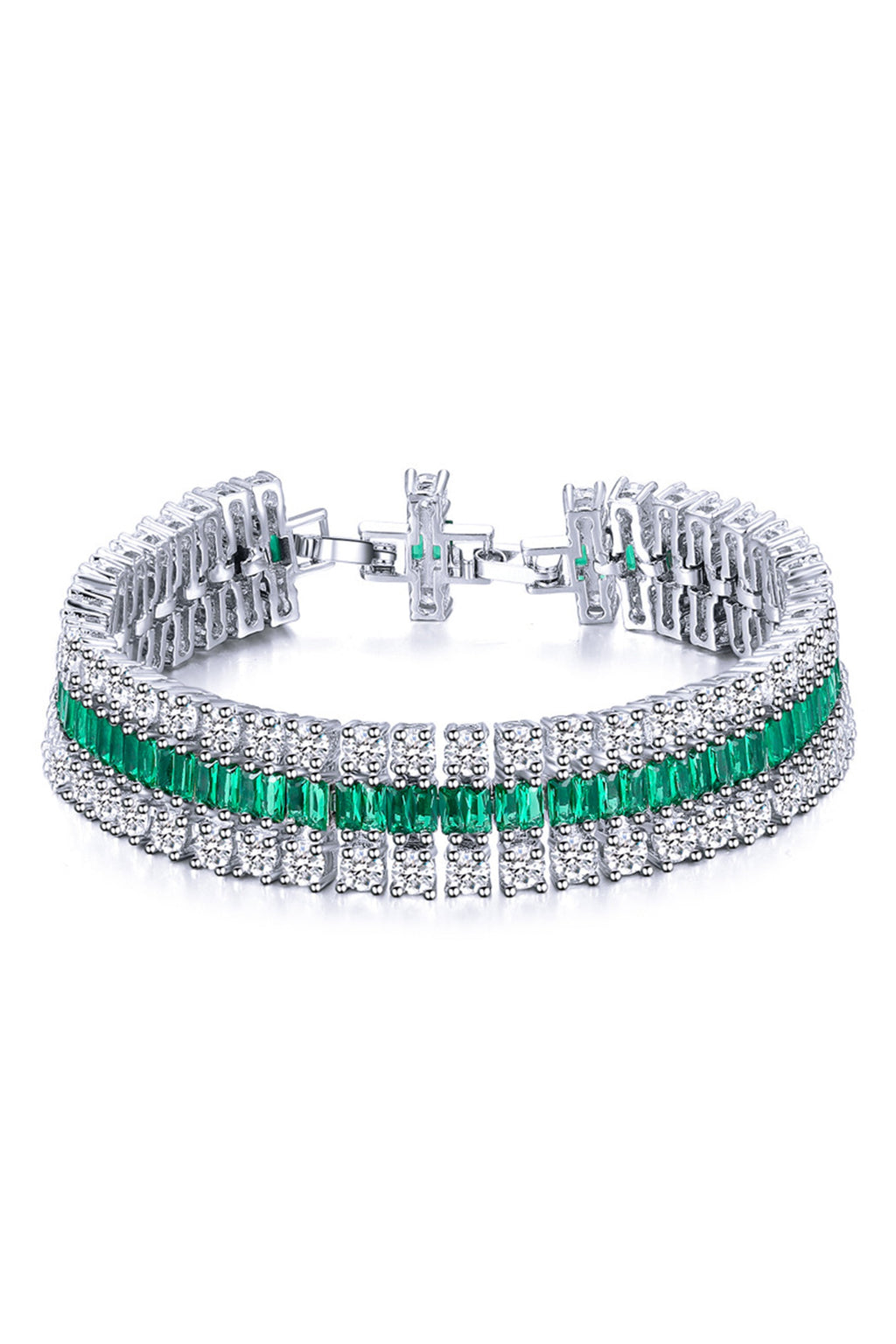 Three-layer Cubic Zirconia Chain Bracelet B3870
